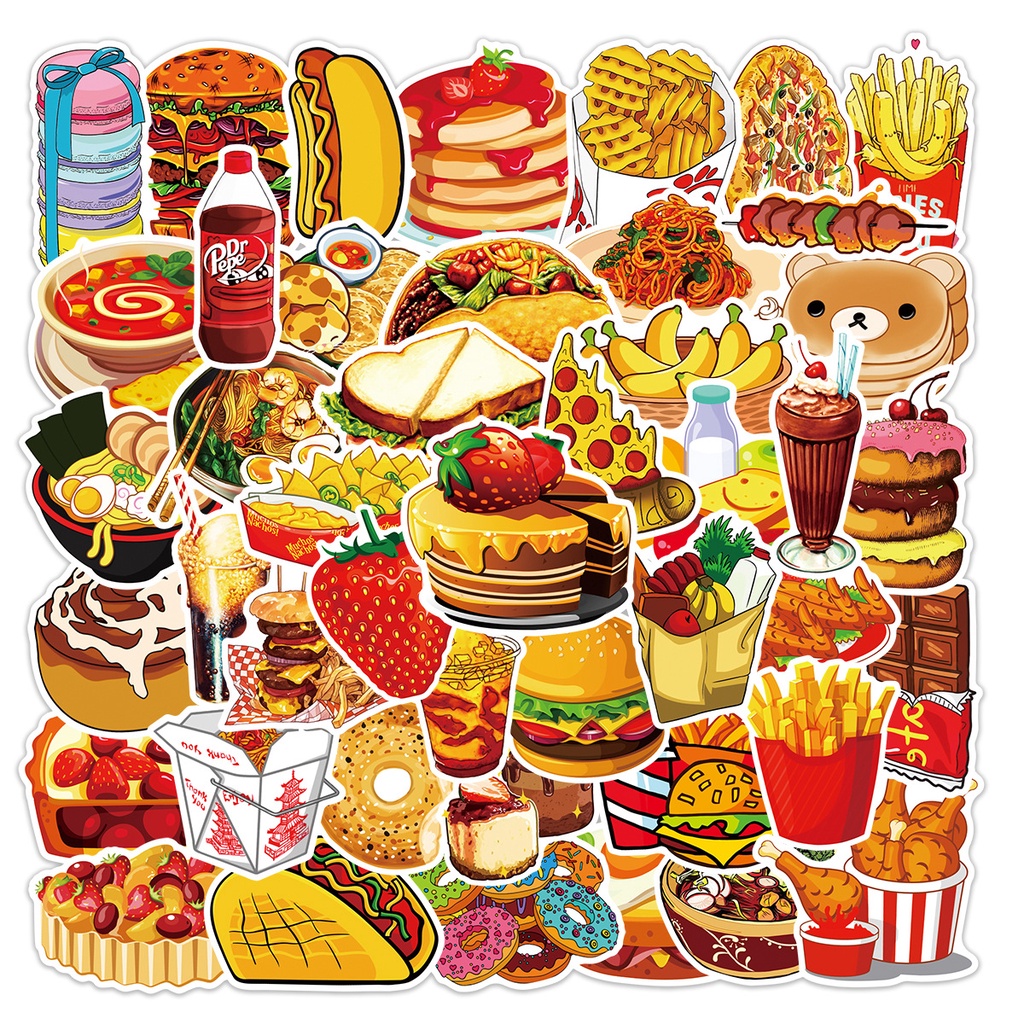 [50 Hình] Hình dán sticker đồ ăn, trà sữa dễ thương