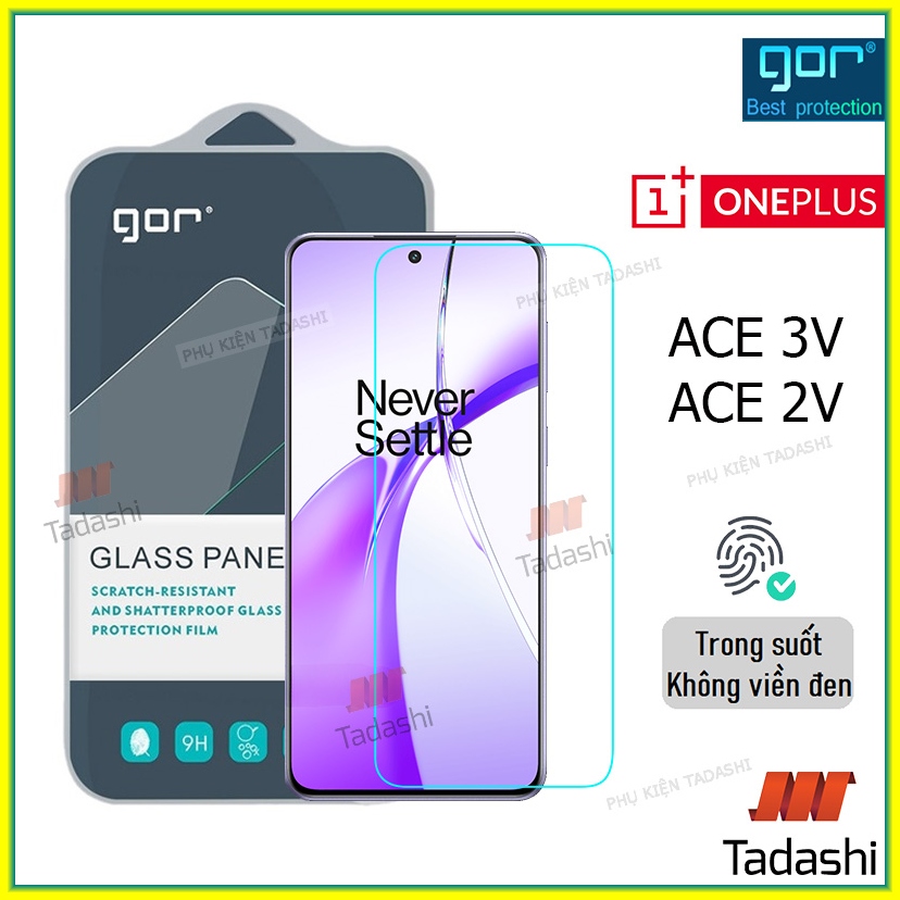 Tempered Glass for Gor Oneplus Ace 3V, Oneplus Ace 2V, Oneplus Ace 5/ Ace 5 Pro/ Ace 5 Ultra/ Ace 5 Racing/ Ace 6/ Ace 6t Transparent Without Black Border, 9H/ 2.5D Beveled Edge - Genuine Gor.