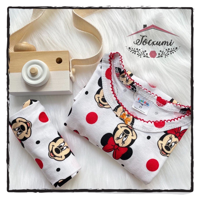 [HOT] SET BỘ THUN BOZIP BÉ GÁI MICKEY ĐỎ - Tocxumi House