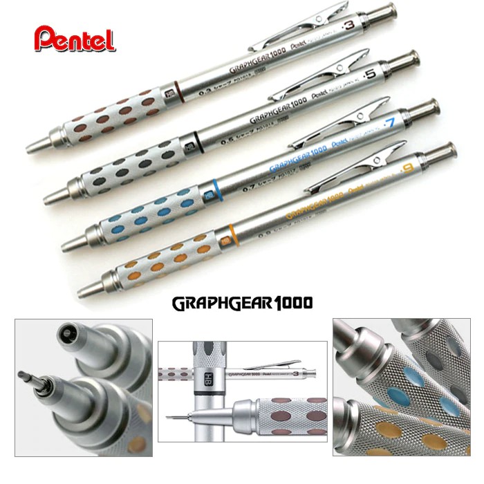 Chì bấm soạn thảo cơ khí pentel graph gear 1000™ mechanical drafting pencil 0.3mm/0.5mm/0.7mm/0.9mm
