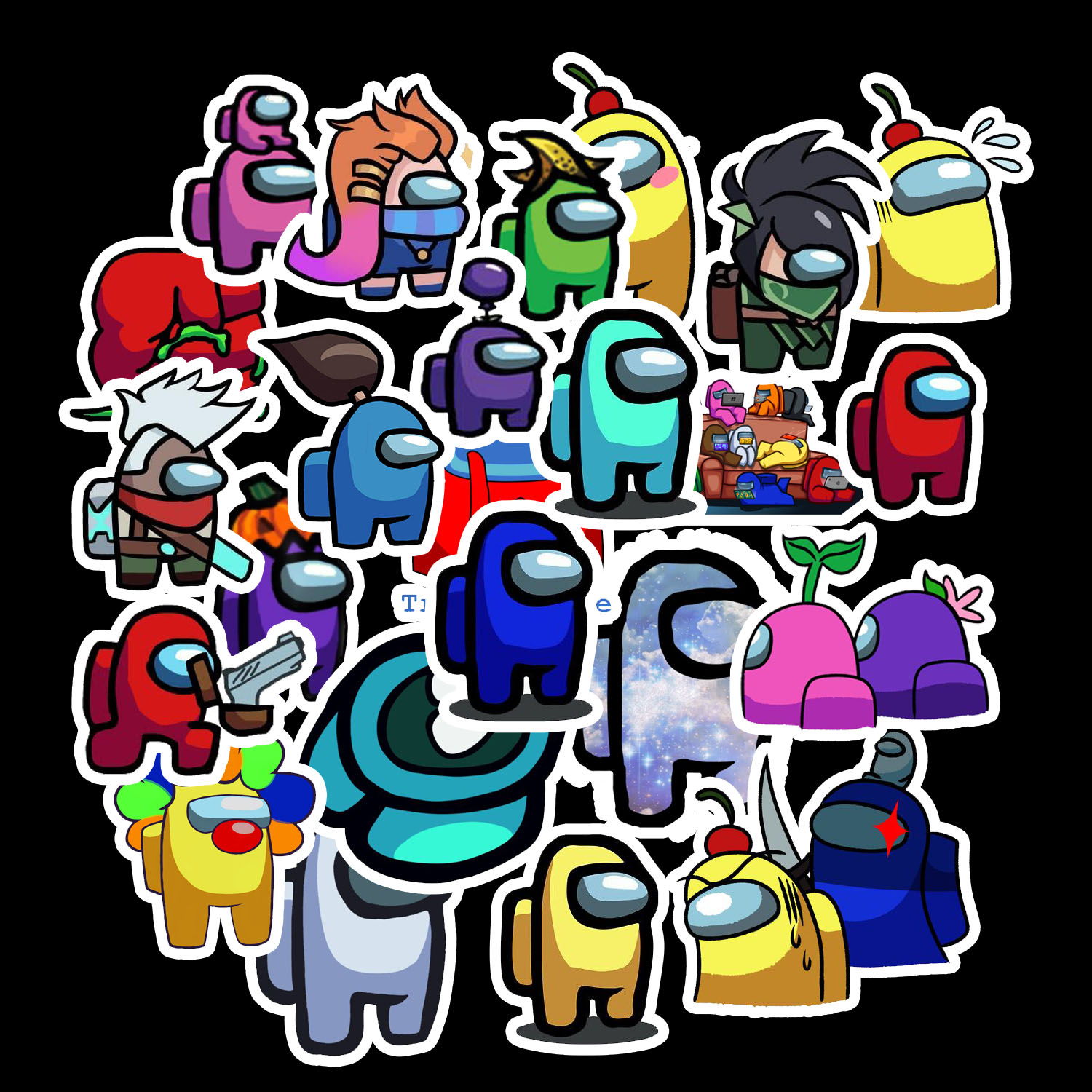 Sticker Among Us set 30-60 ảnh decal hình dán ép lụa