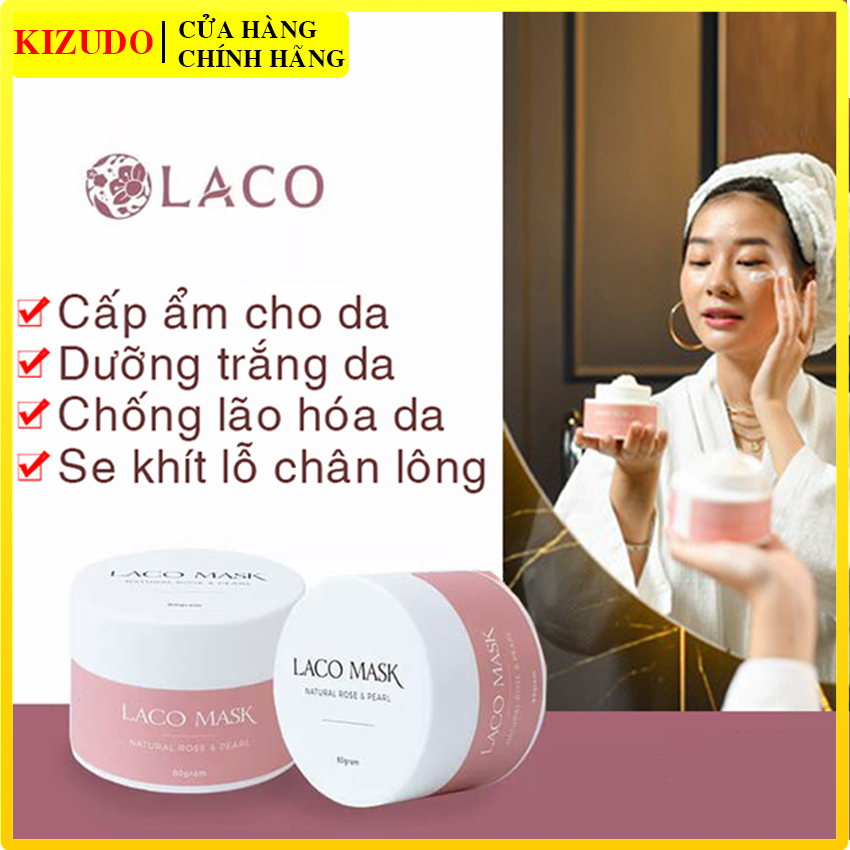 Mặt nạ dưỡng ẩm, trắng da Laco Mask. Mặt nạ mềm mịn, mờ nếp nhăn, phục hồi da. Dạng KEM dùng SIÊU TIẾT KIỆM. KIZUDO