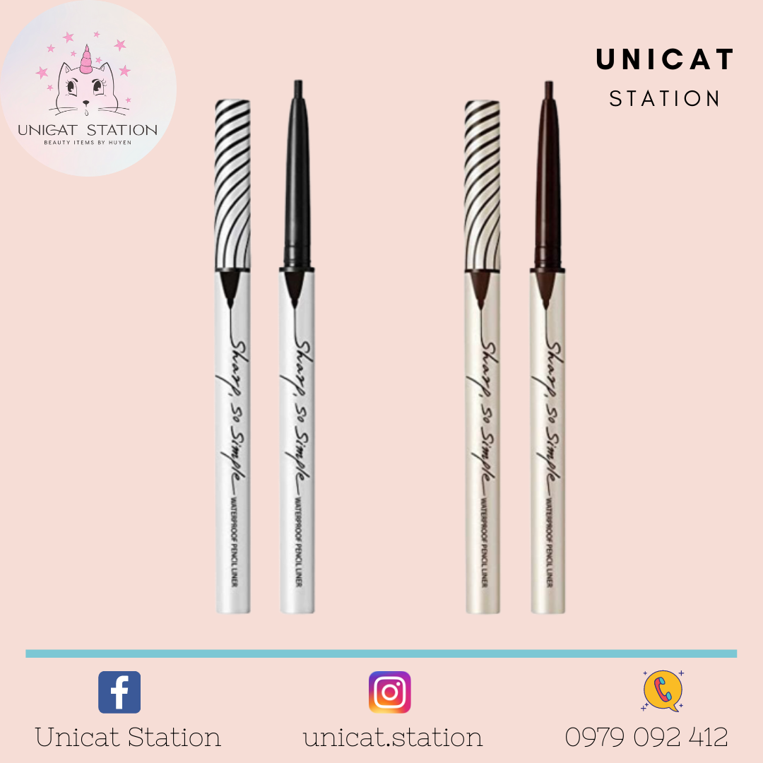 Kẻ Mắt CLIO Sharp, So Simple Waterproof Pencil Liner (Đen - Nâu)