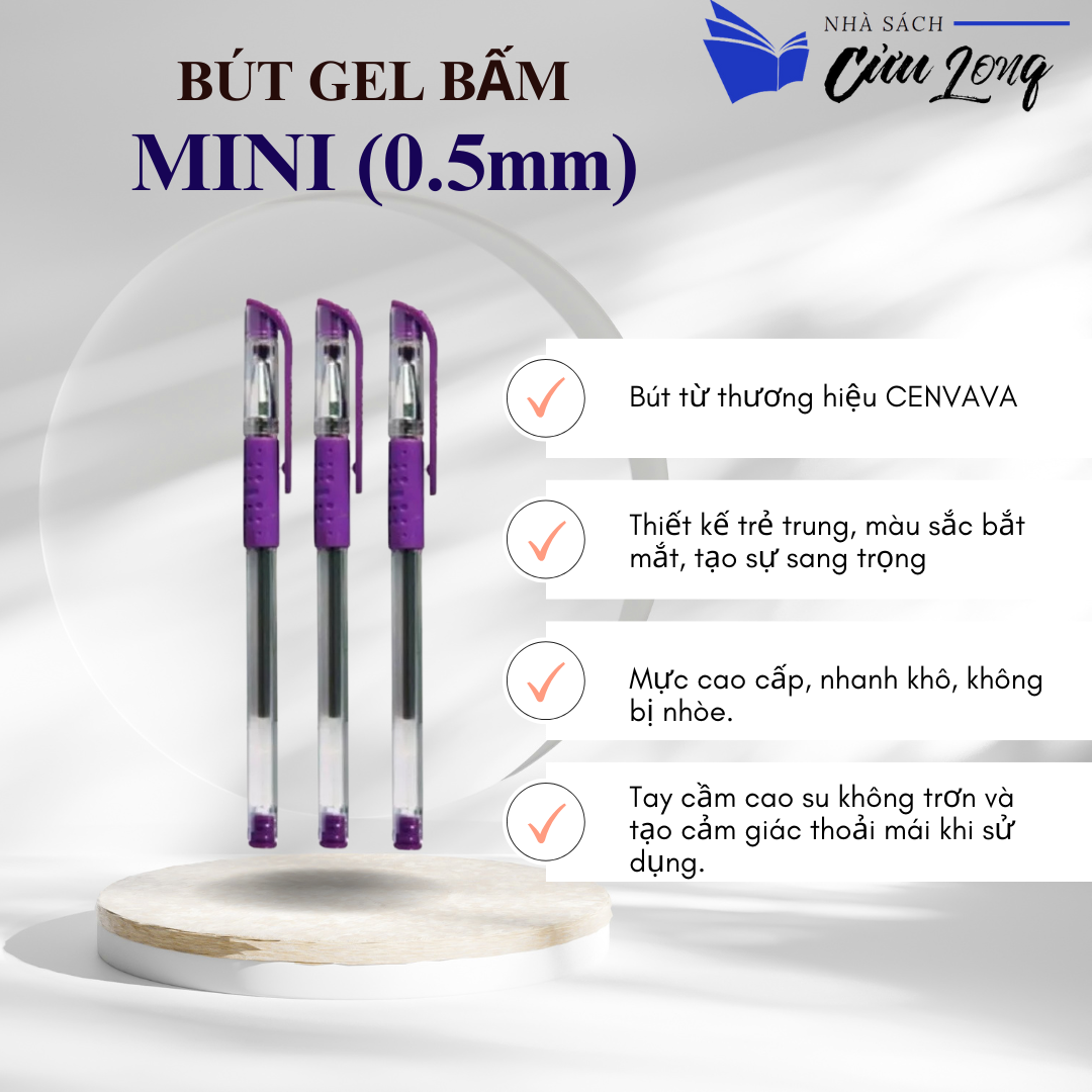 Bút Gel Mini Ngòi 0.5mm ( xanh, đỏ, tím, đen )