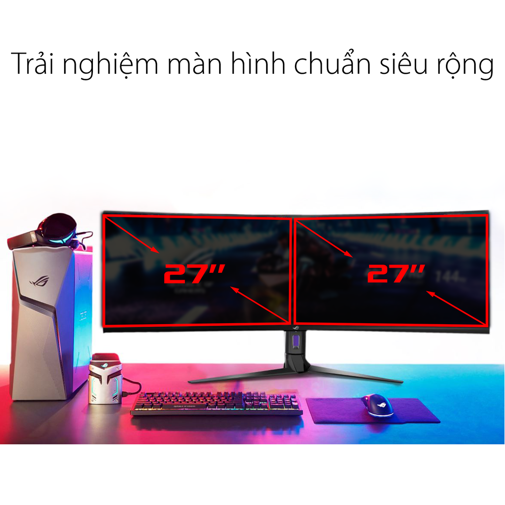 Màn Hình Cong Gaming Asus ROG Strix XG49VQ 49" VA 144Hz - Hàng Chính Hãng