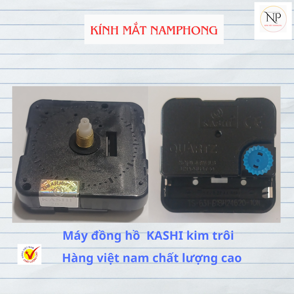 Máy đồng hồ treo tường kim trôi kashi tặng kèm pin panasonic