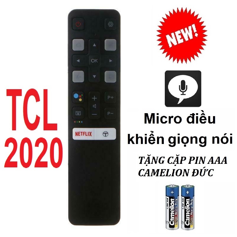 [HCM]Remote điều khiển tivi TCL 2020 micro điều khiển giọng nói (Tặng pin)