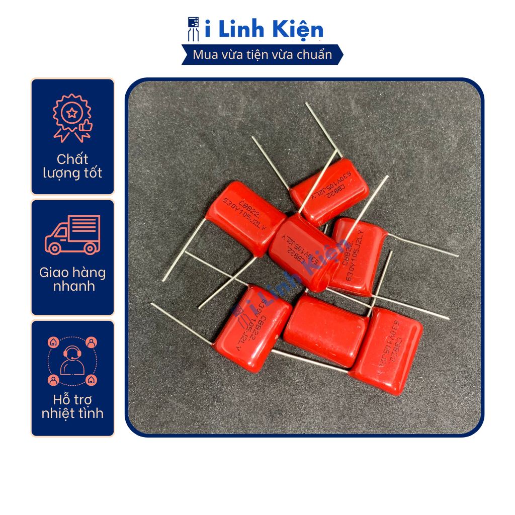 Tụ CBB 105J 1uF 630V chất lượng tốt.