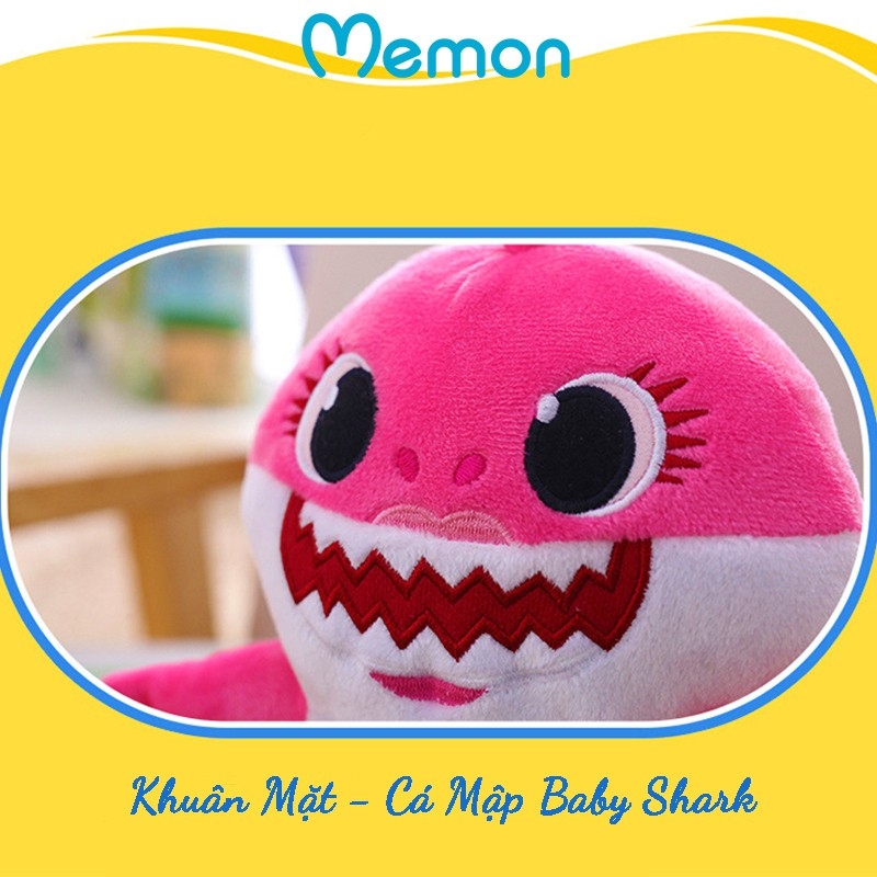 Cá Mập Baby Shark 30cm Cao Cấp Memon, Gấu Bông Cá Mập Cho Bé