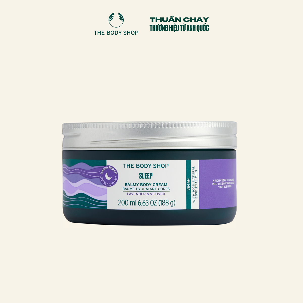 Kem dưỡng thể the body shop sleep balmy body cream 200ml