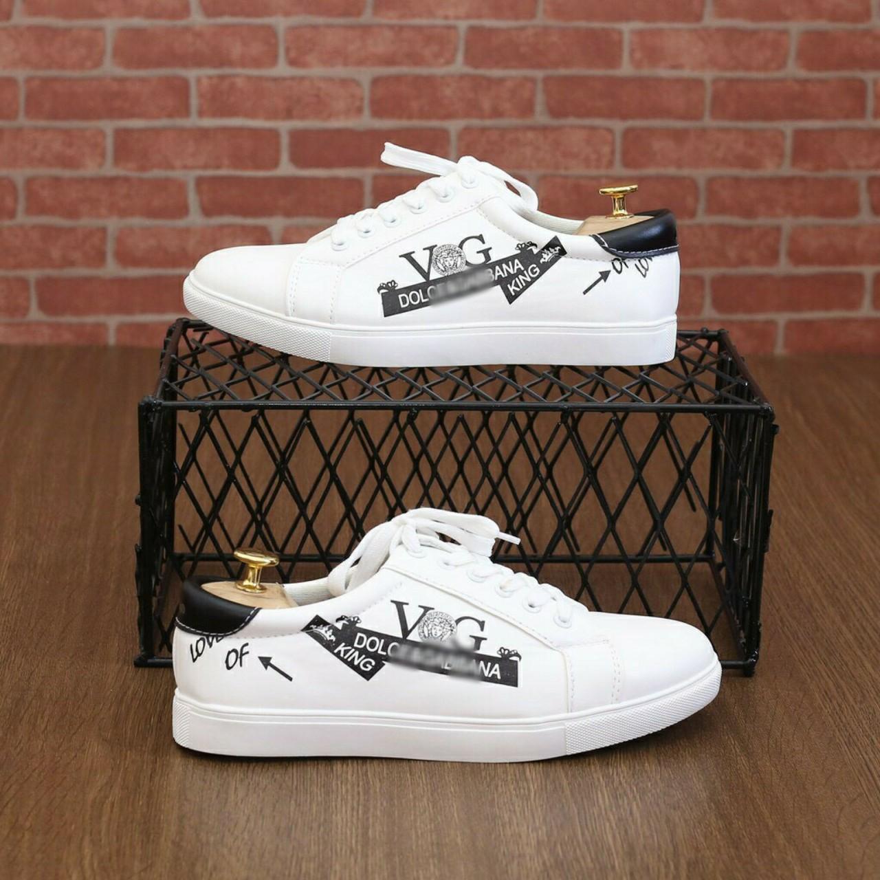 Giày Sneaker Nam - Giày Thể Thao Nam Trắng Chữ Cạnh Cực Sang - Thời Trang Nam Hot 2020