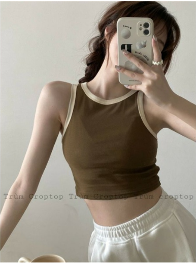 Croptop Ba lỗ phối viền ôm body