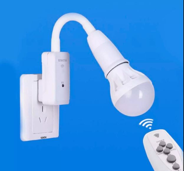 DN02 - Đui đèn phích cắm nối dài E27 có điều khiển từ xa, xoay 360 độ