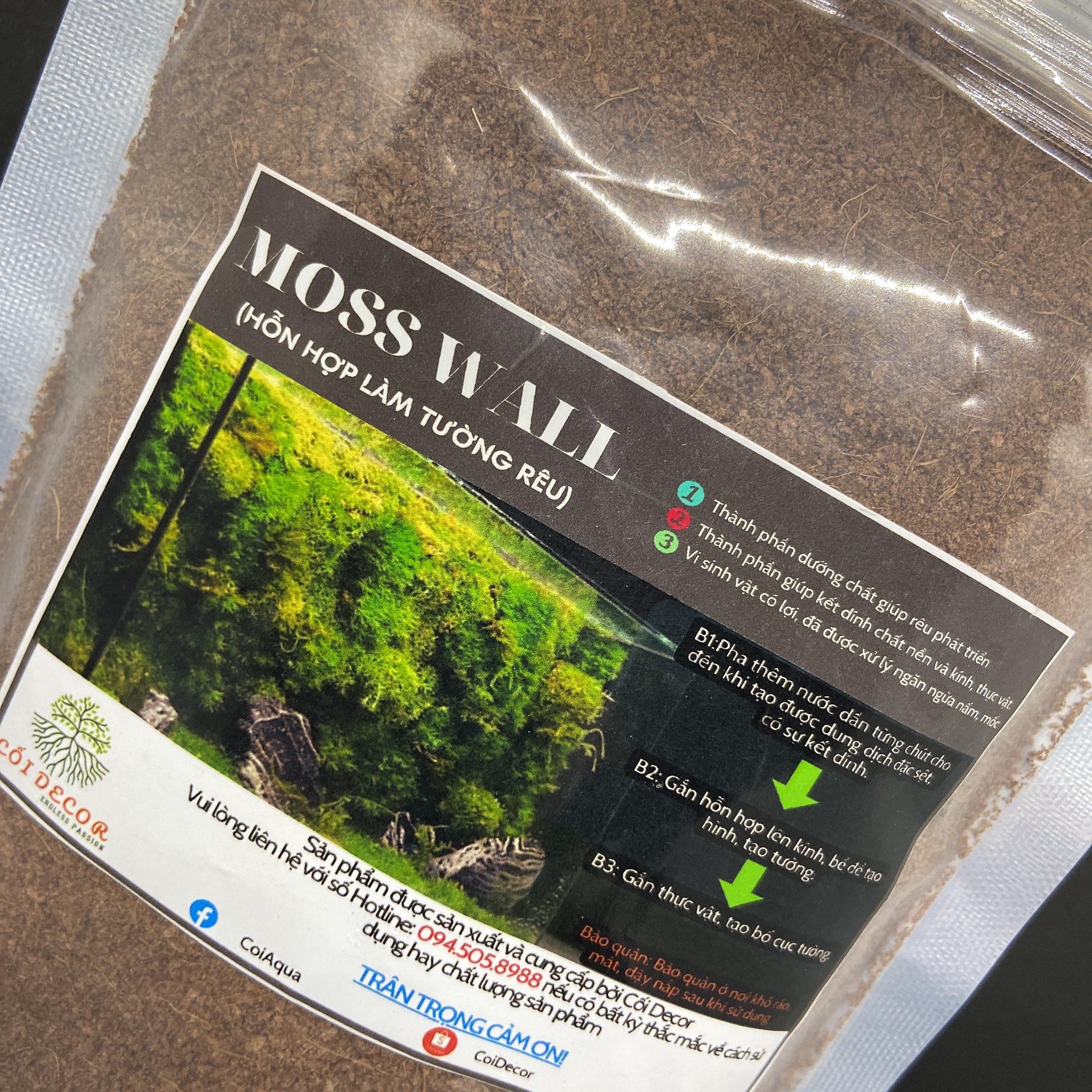 { Moss Wall } Đất kết dính, đất làm tường rêu setup bể terrarium, bán cạn