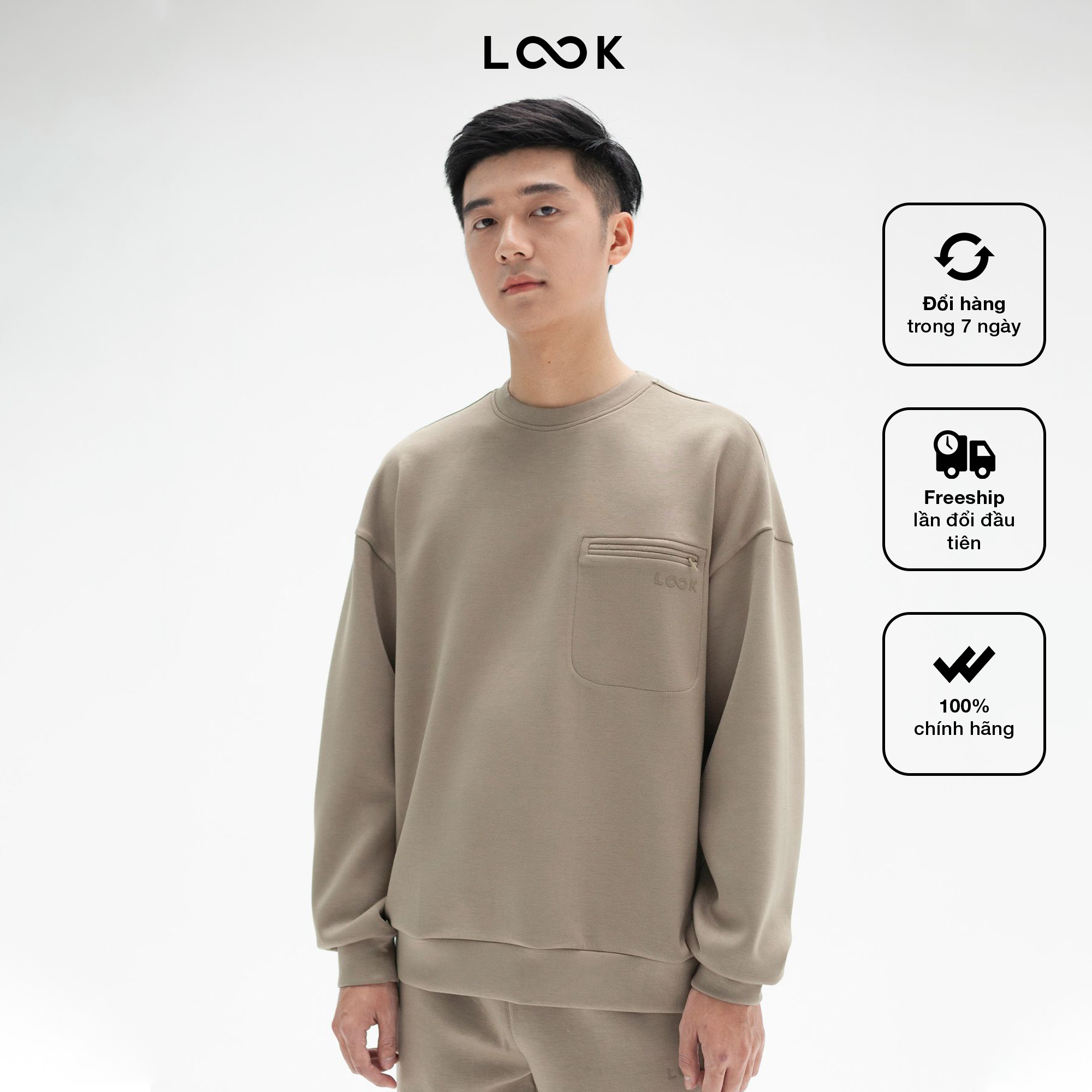 Áo sweater nỉ LOOK Soft Sweater
