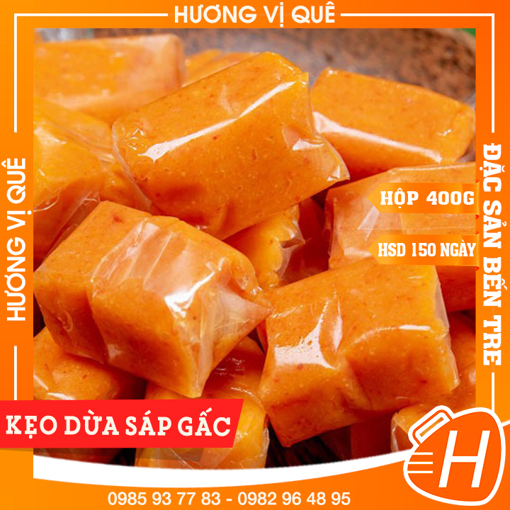 Kẹo Dừa Sáp Gấc - Túi 500g - Đặc Sản Bến Tre