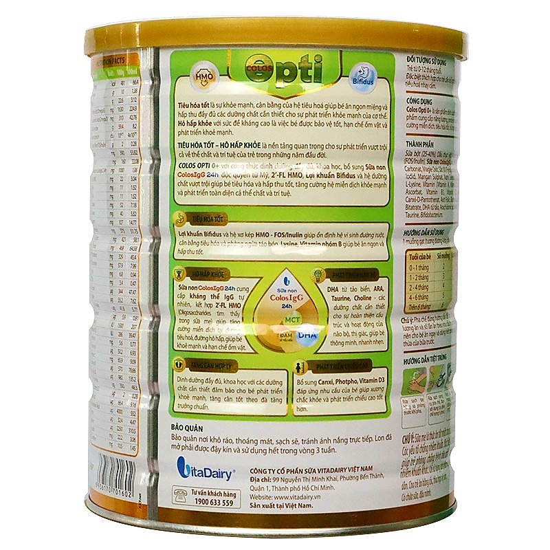 Sữa bột COLOS OPTI số 0+ 800g (Date 2026 )