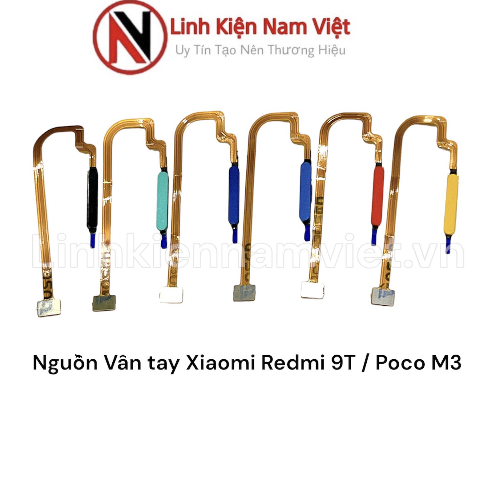 Dây nguồn vân tay Xiaomi Redmi 9T / Poco M3 (Vàng, Xanh dương, Xanh nhạt, Đỏ, Xanh lá, Đen)
