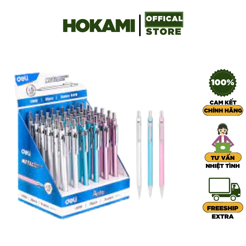 Bút chì kim 0.5mm / 0.7mm deli / u999 / 1 cái - bút chì bấm cao cấp - hokami store
