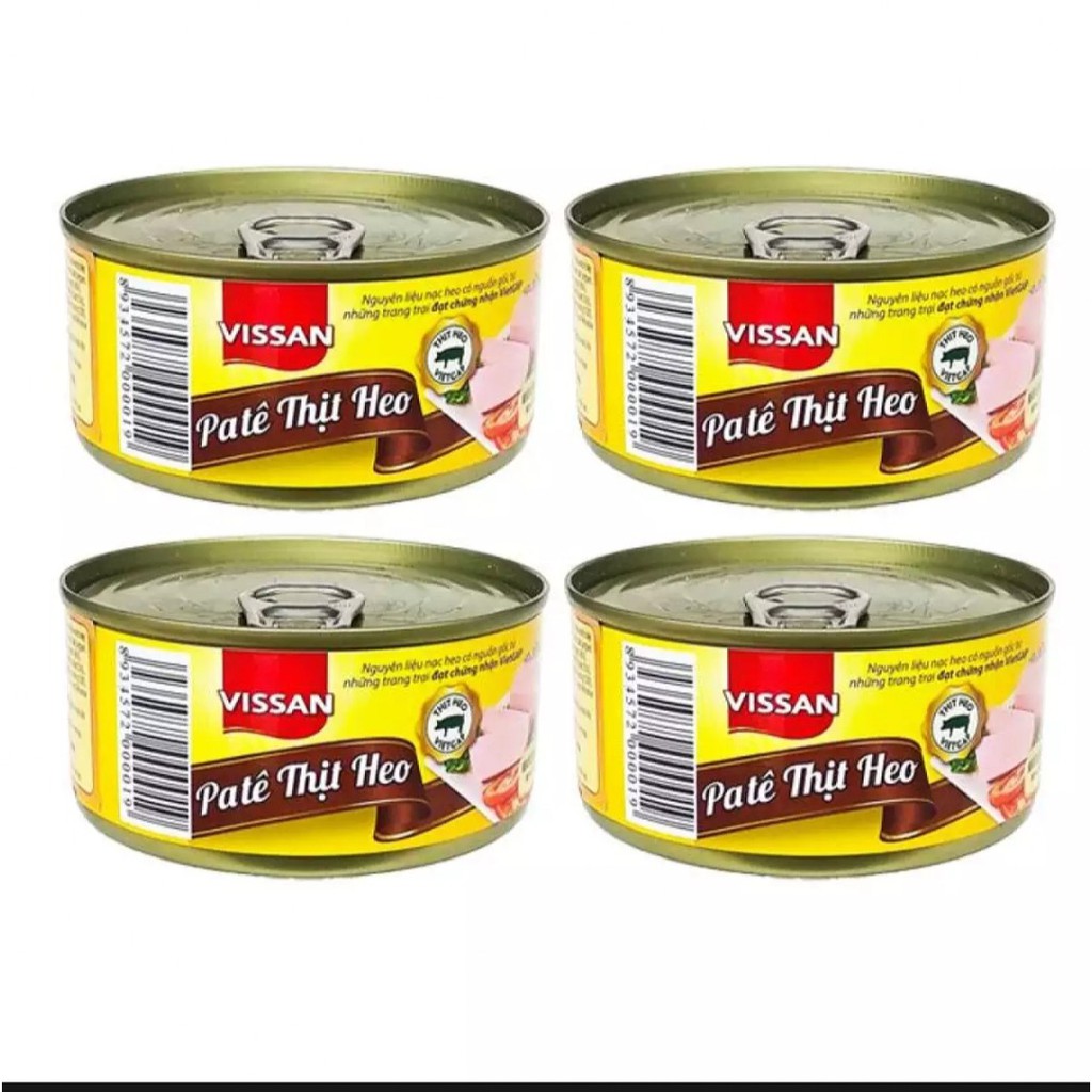 Combo 4 hộp Pate Thịt Heo VISSAN (4 Hộp x 170g)