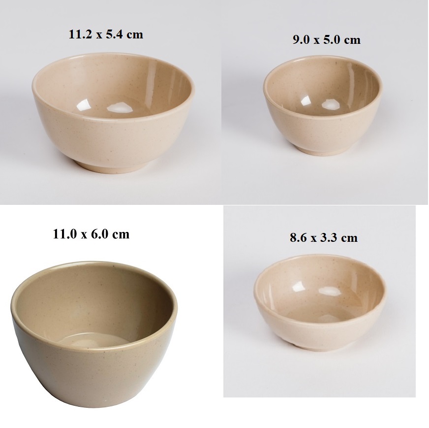 Chén(bát) đựng cơm,nước chấm nhựa Melamine màu Nâu nhiều Size