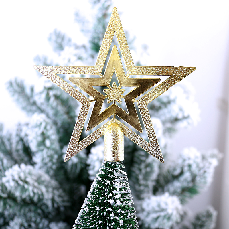 Ngôi sao gắn đỉnh cây thông giáng sinh, ngôi sao trang trí noel 20cm màu vàng/bạc