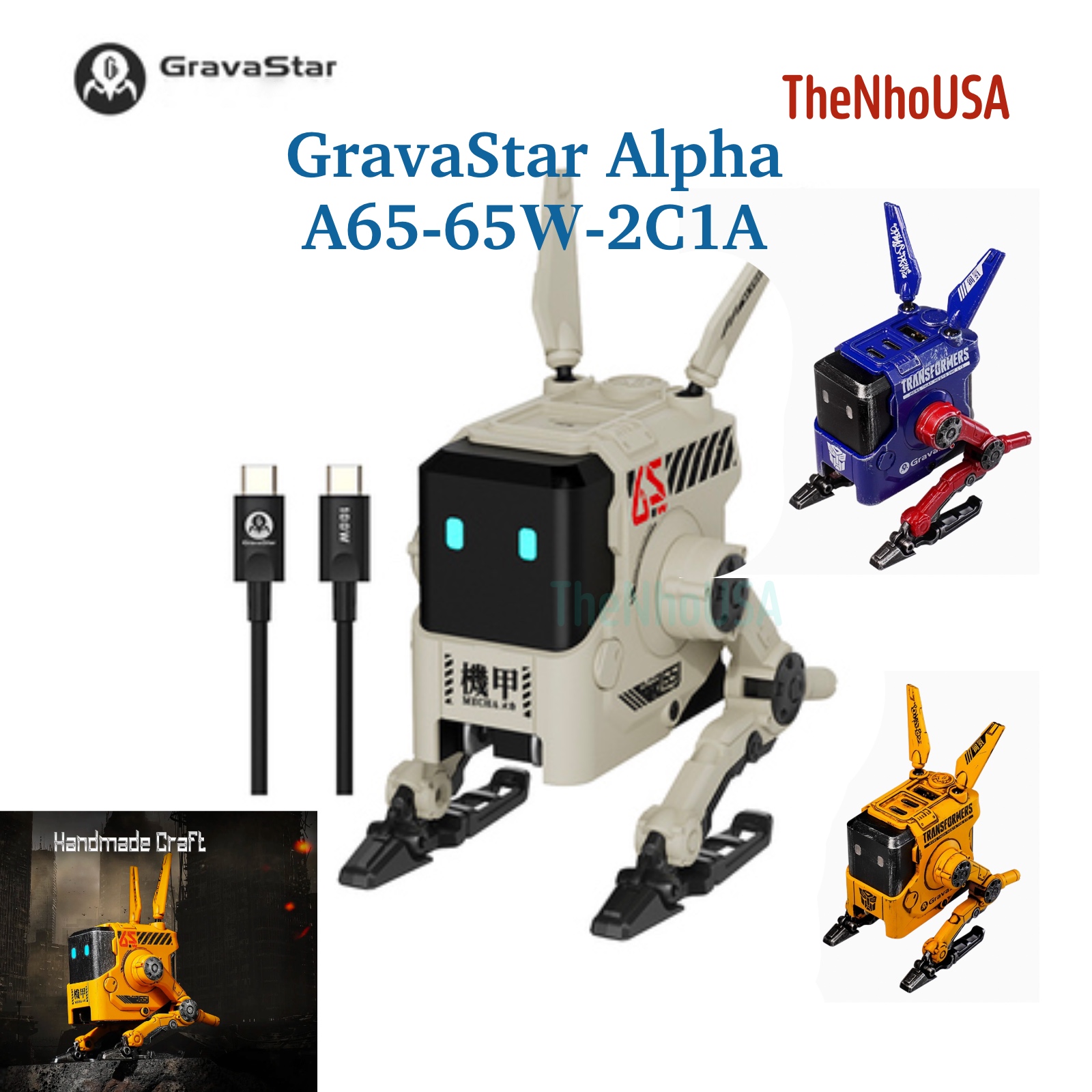 [Chính hãng] Củ sạc nhanh GravaStar Alpha A65 65W 3 cổng 2C1A PD/PPS/QC/FCP/PE