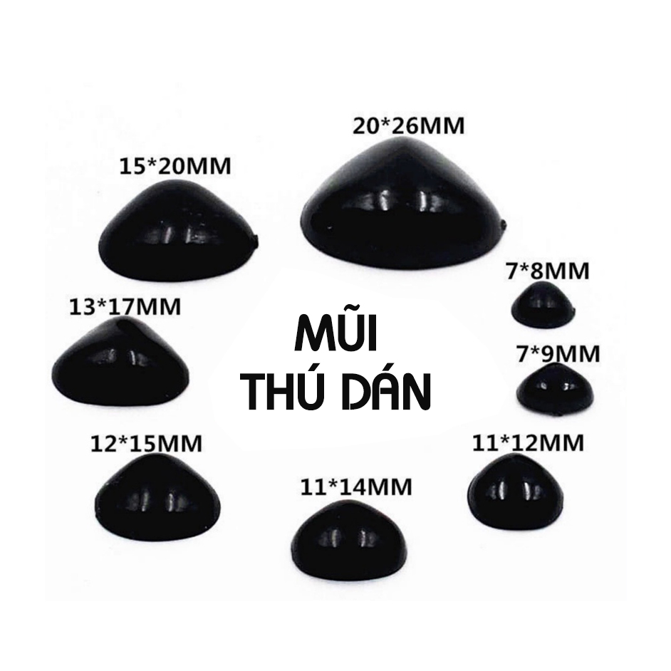 Mũi Thú Dán Thú Bông (Gói 10 cái)