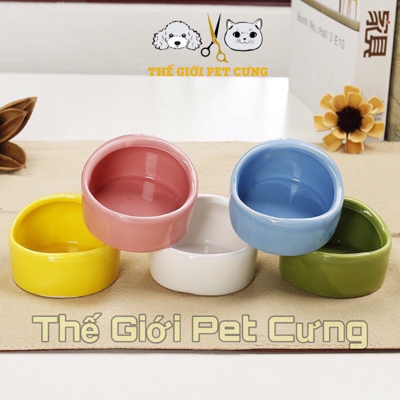 Chén Sứ Vòm Trơn Hamster Thỏ Bọ Nhím Sóc