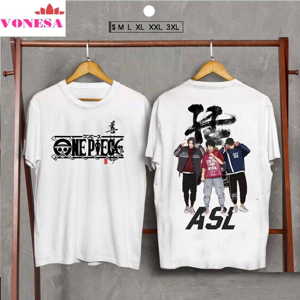 Bst áo thun one piece luffy | zoro | ace | sabo | ace | law siêu độc | áo one piece asl đẹp op31