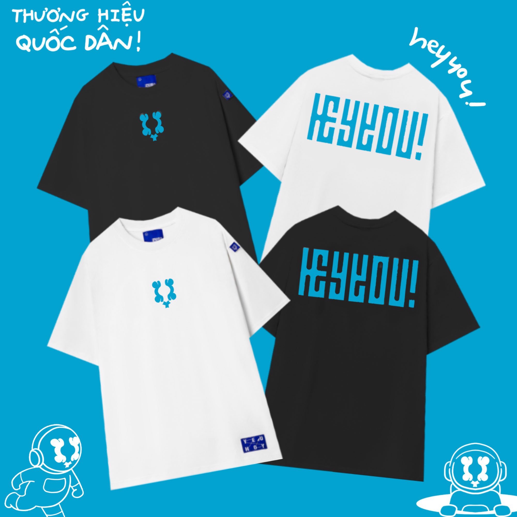 Mỹ Bazic ÁO THUN HEYYOU BASIC BLUE TEE !