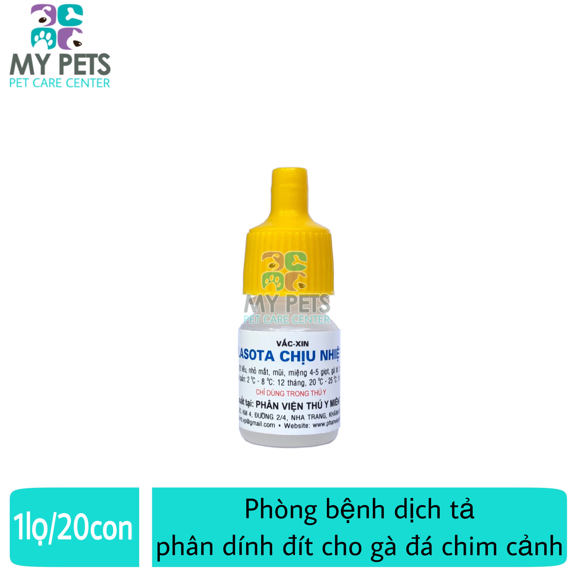 Lasota chịu nhiệt phòng bệnh dịch tả cho chim cảnh gà đá - 1 lọ 5ml x 20 con
