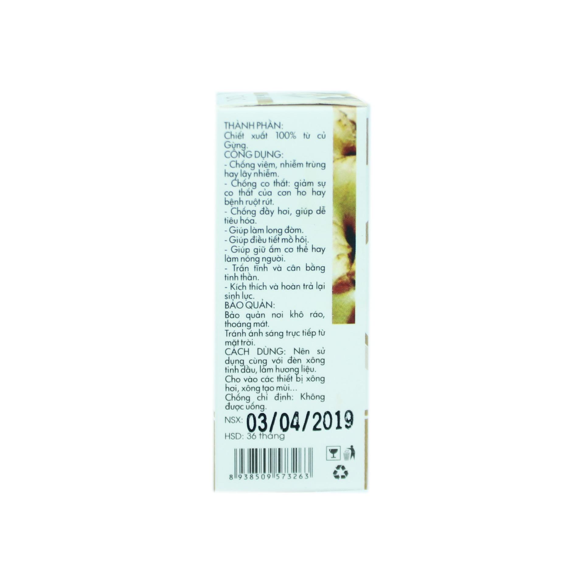 Tinh dầu gừng Kim Vui 10ml