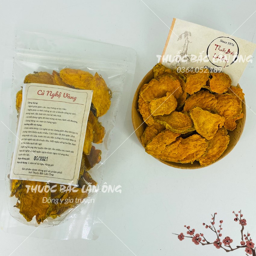 Nghệ Vàng Thái Lát Khô, Sạch 100g