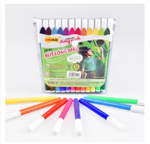 Vỉ Bút Lông 12 Màu Colokit | FP-01