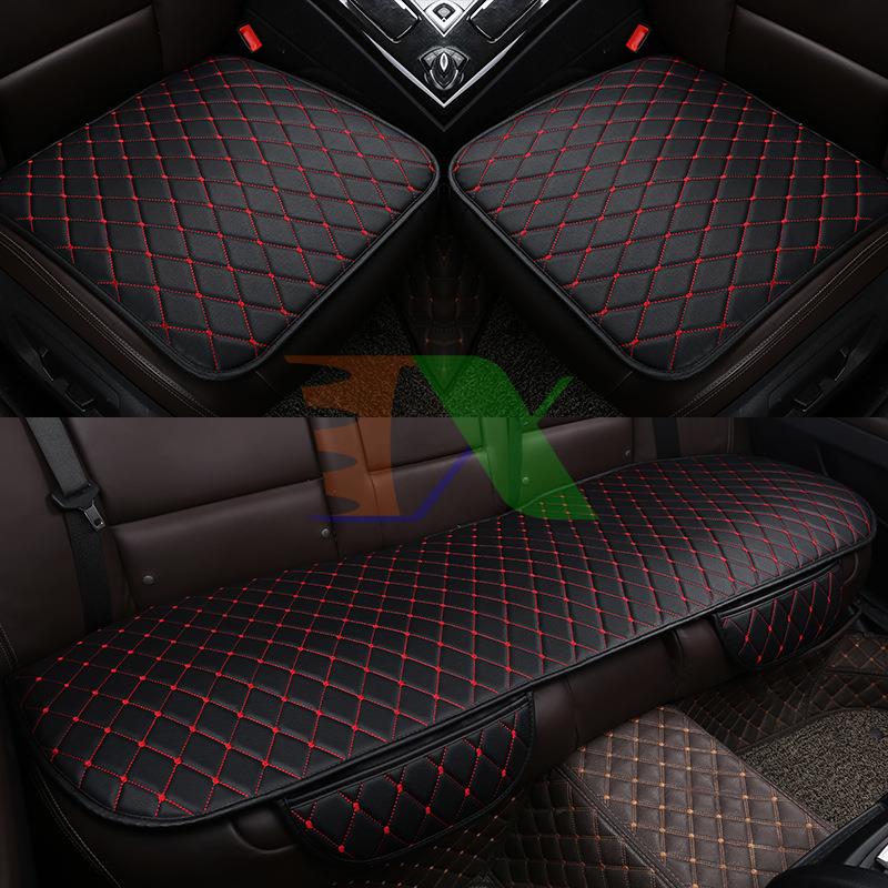 Miếng lót ghế trước xe ô tô D00, Đệm ghế xe hơi, Nệm mặt ghế xe, Đệm ghế Xe tải (Màu đen chỉ đỏ)