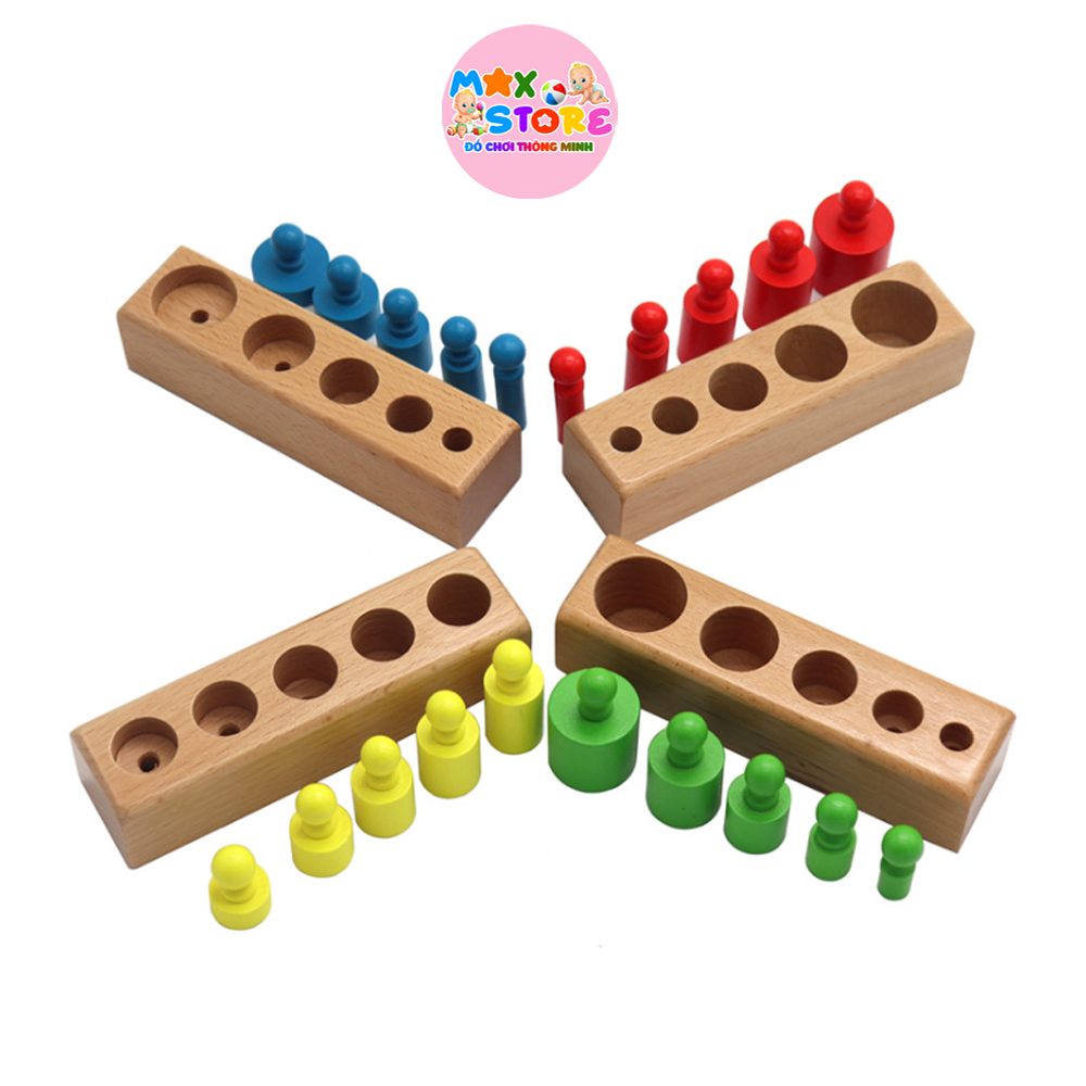 Set 4 bộ núm trụ Montessori