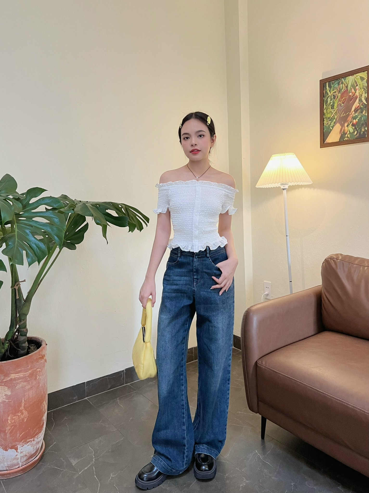 Quần dài jeans ống rộng Juno Miều Est.2013
