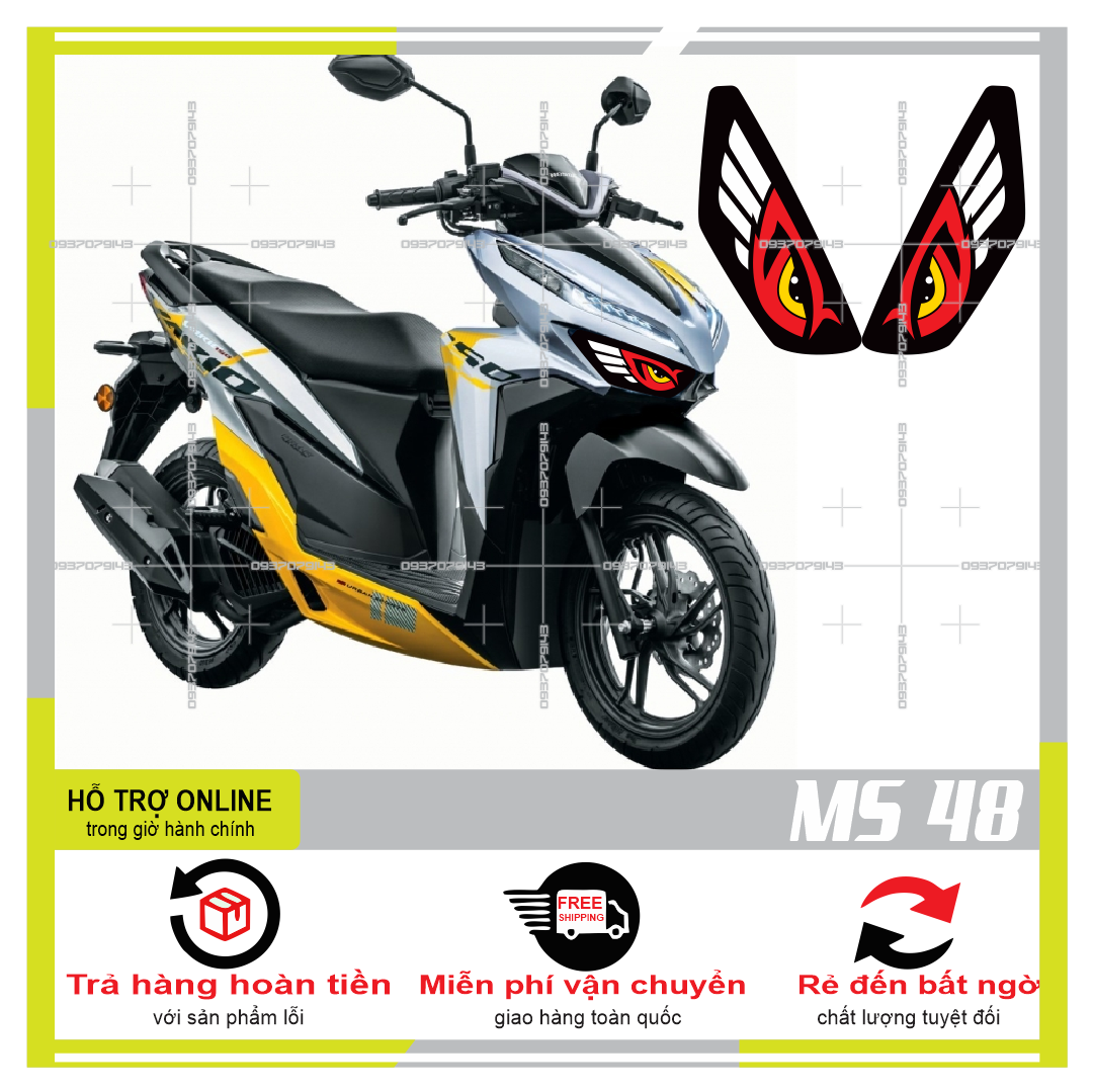 TEM DÁN ĐÈN SƯƠNG MÙ XE VARIO 2020 (DECAL TRONG SUỐT) MS 48