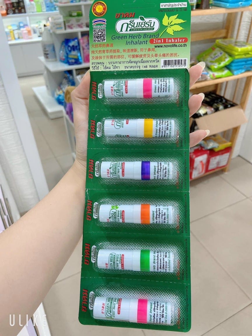 Ống Hít Thông Mũi Green Herb Brand - Thái Lan