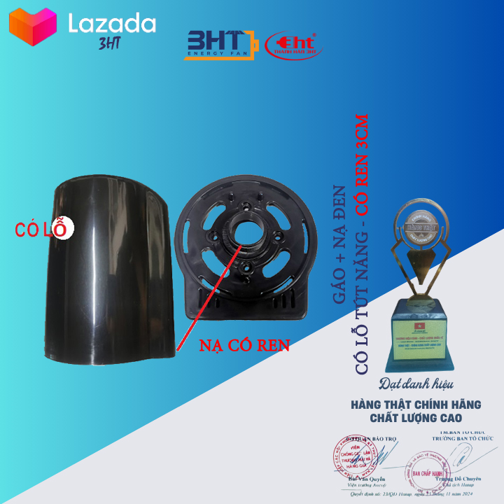 Bộ Gáo Quạt Không Răng Đen B4 - SENKO CÓ RĂNG