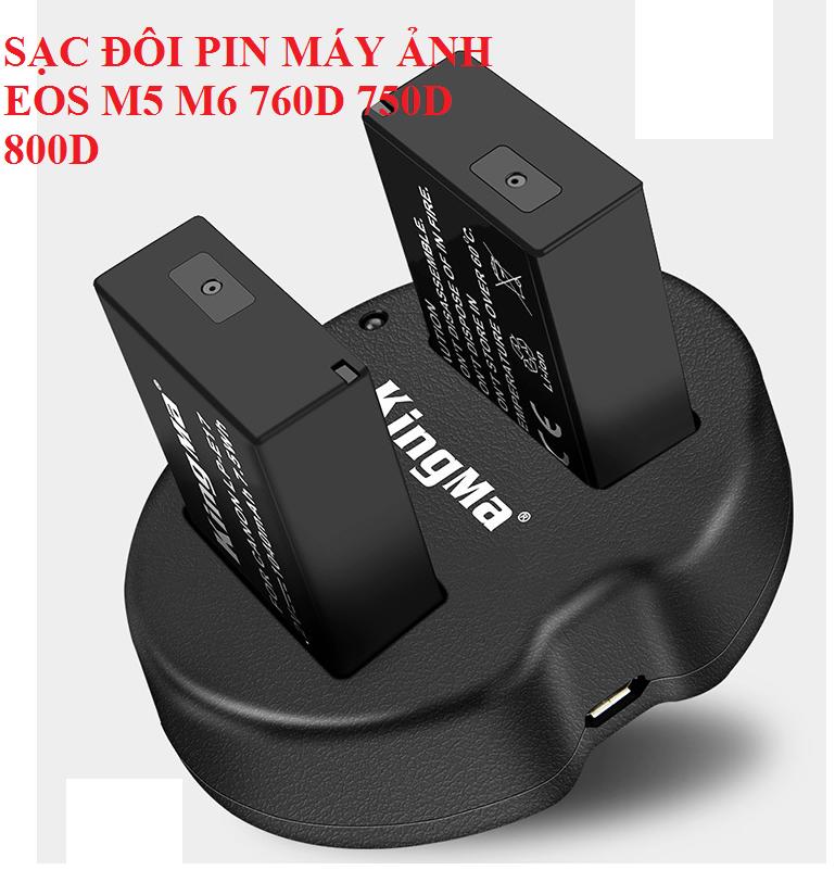Bộ sạc pin máy ảnh canon lp-e17 dùng cho máy ảnh eos m5 m6 760d 750d 800d hãng kingma dùng cho máy ảnh loại sạc 2 pin