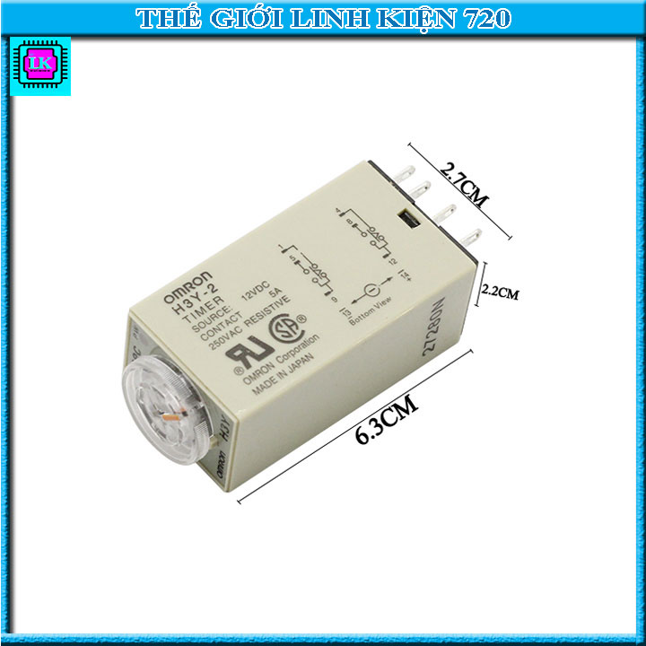 Relay thời gian Timer Omron H3Y-2 8P 12v