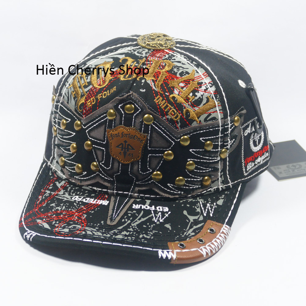 Mũ lưỡi trai, Nón kết, Nón Fuor 41 Canh Chim True Religion- Chất liệu vải Kaki cao cấp.