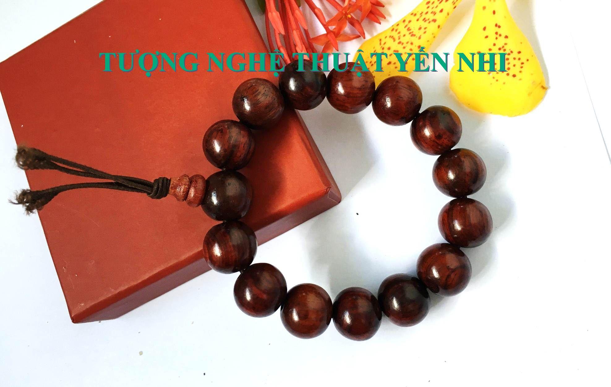 Vòng tay gỗ trắc đỏ cao cấp 14mm