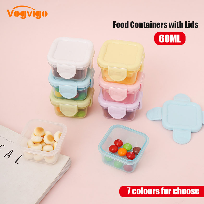 1Pc Mini Container Set Durable Clear Plastic Food Storage Containers with Lids - Kitchen Cabinet Pantry Containers for Spices, Herbs, Coffee, Tea etc GRAY