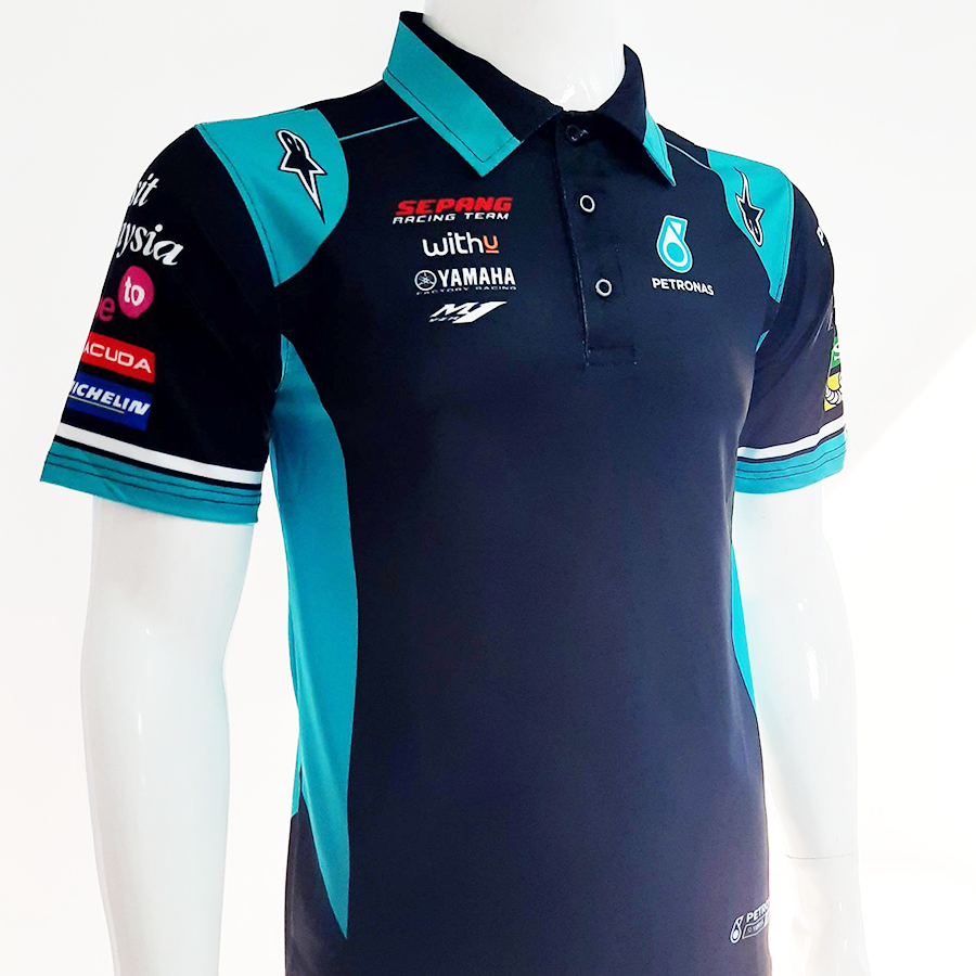 Áo thun nam có cổ tem xe Petronas