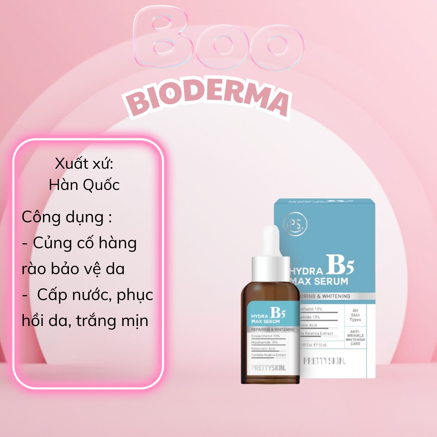 Serum Cấp Ẩm Làm Dịu B5 Hydra Max Serum Repairing Whitening Prettyskin Hàn Quốc - 50ml