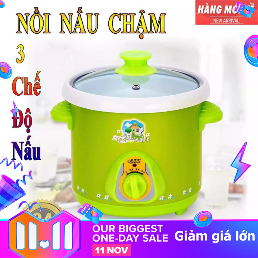 Nồi điện đa năng nồi áp suất mini, nồi kho cá, nồi nấu cháo, nồi hầm, nồi nấu chậm 1,5l nấu cháo chậm đa năng bảo hành 12 tháng