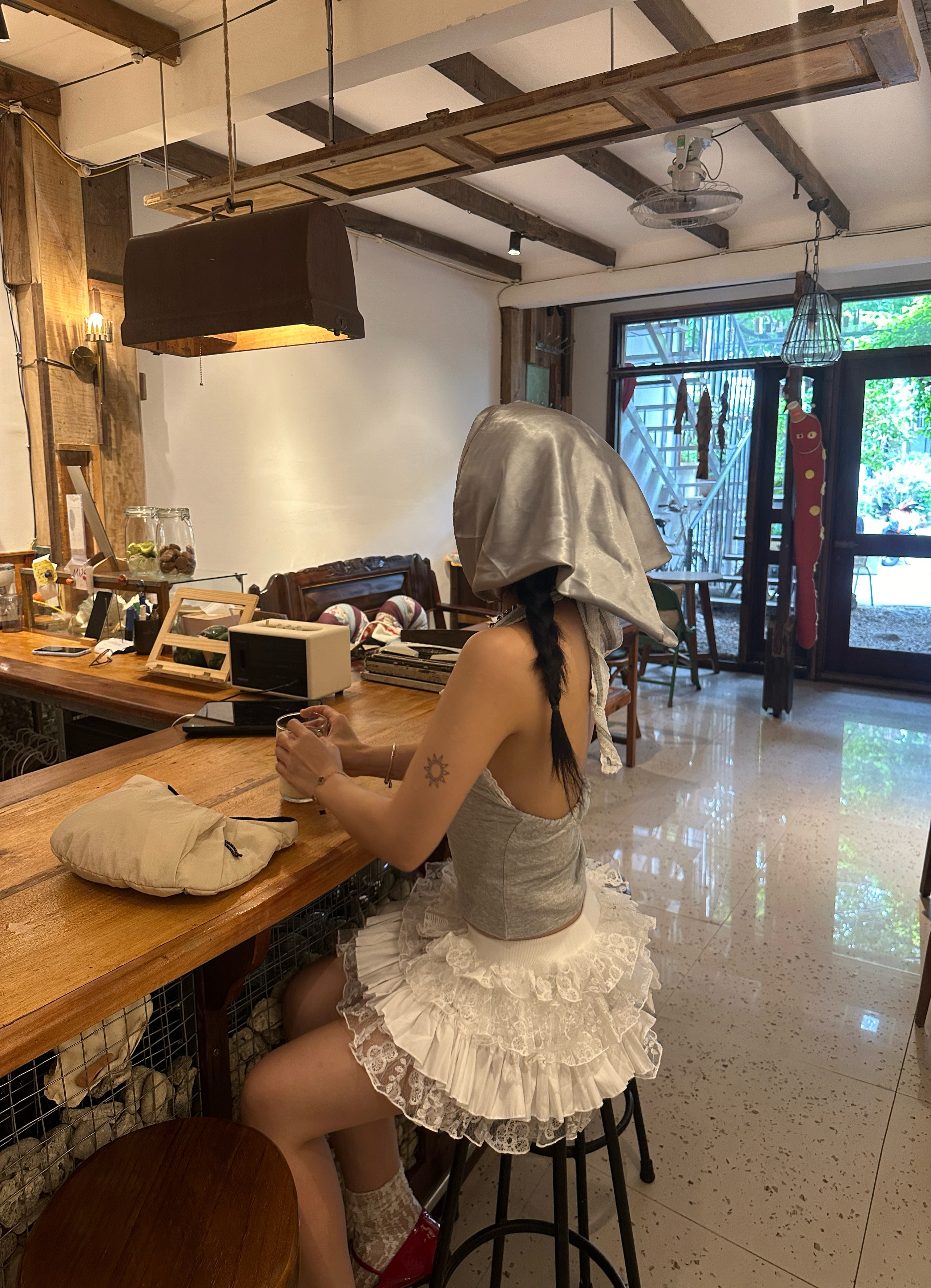 Áo yếm nữ phối ren cột nơ MONÁ - RENNIE